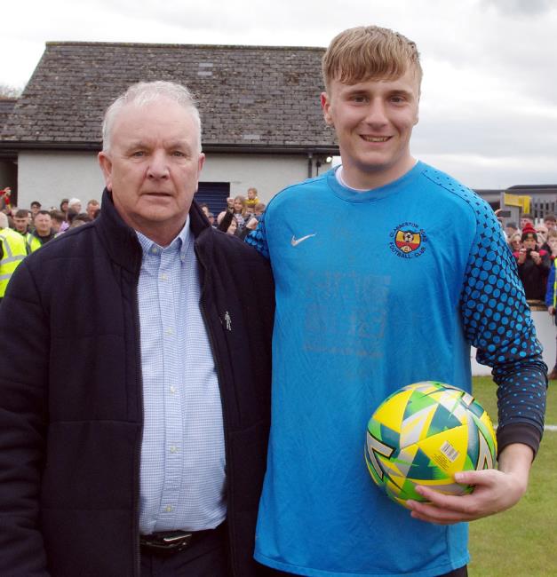 Senior Cup hero - Clarbie Road goalkeeper Rhys Mansell who was man of the match